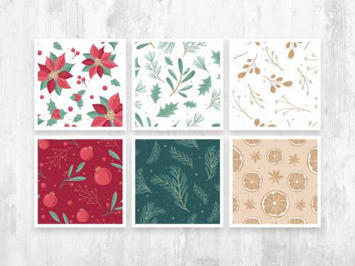 Simple Christmas Patterns of Festive Foliage - 392341670