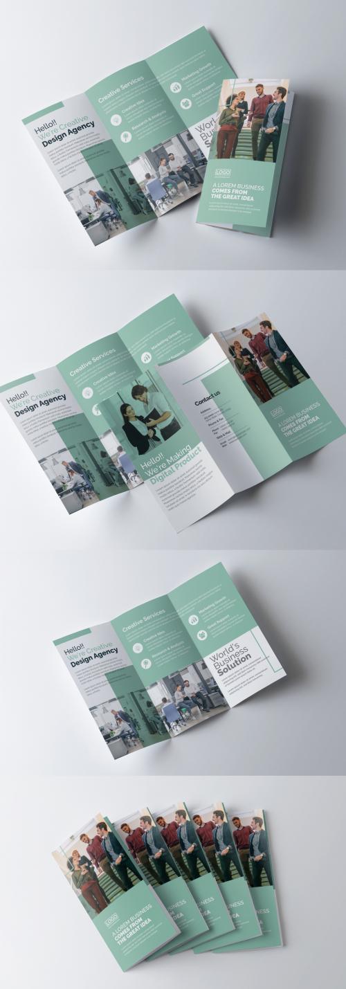 Clean Tri-Fold Brochure with Light Blue Layout - 392957357