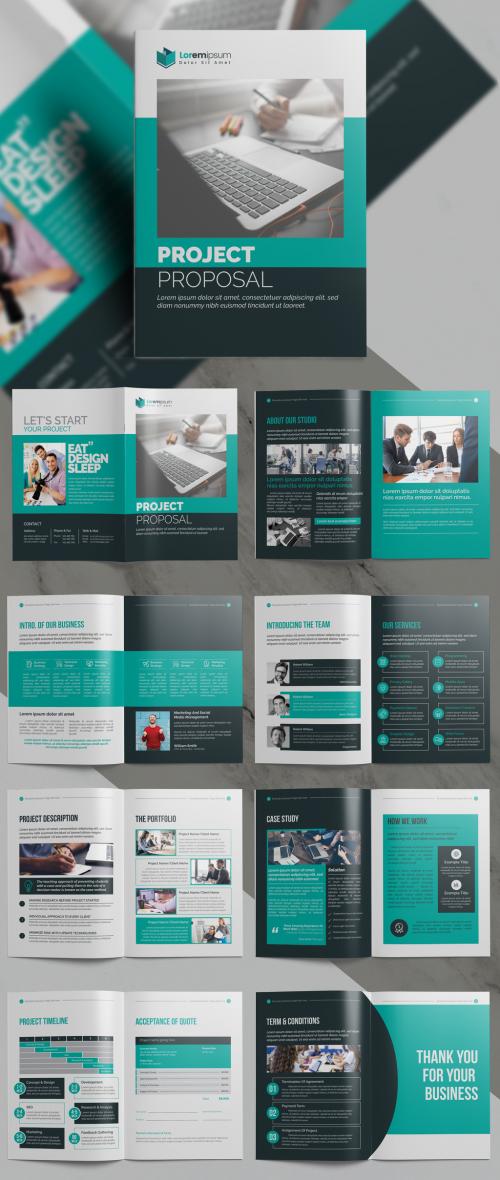 Project Proposal Business Brochure with Clean Layout - 392957442