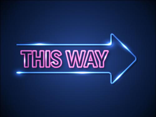 Blue Neon Arrow Mockup with Neon Text Effect - 392965616