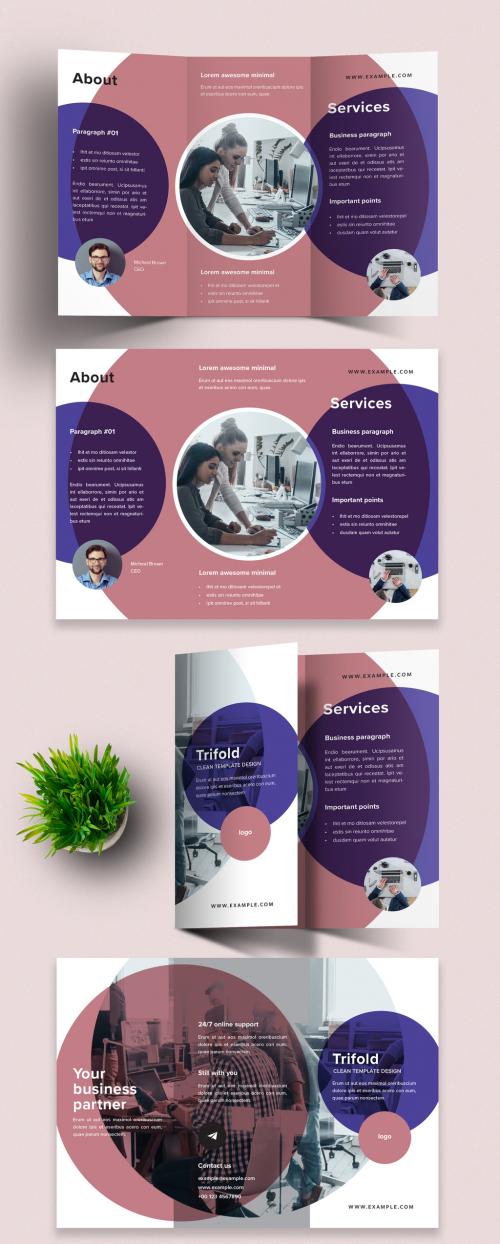 Modern Trifold Brochure Design Layout - 393185443