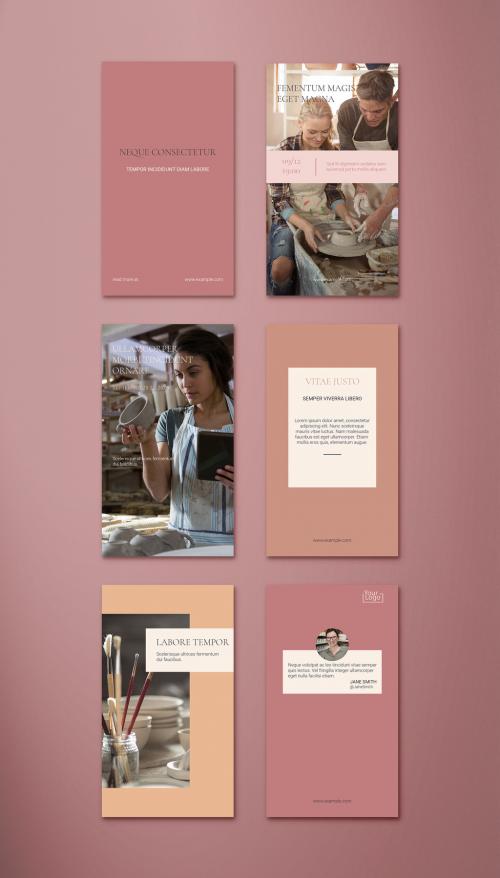 Minimalistic Social Media Stories Template in Warm Shades - 393709212