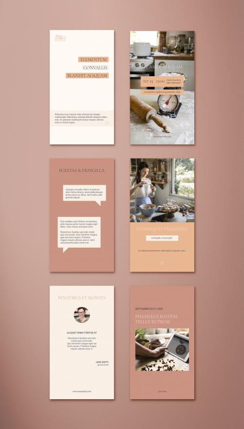 Minimalistic Social Media Stories Template in Warm Shades - 393709237