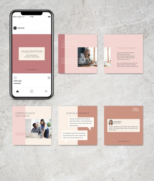 Minimalistic Carousel Template in Warm Shades - 393709344