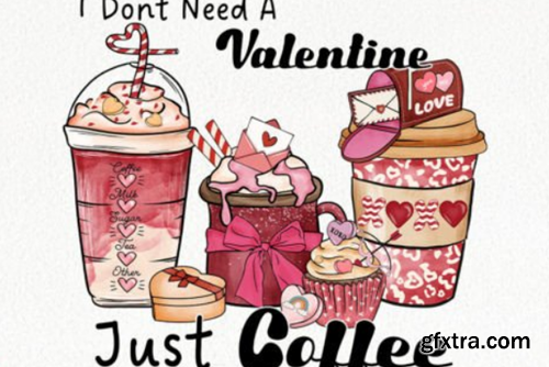 Coffee Valentine's Day PNG Bundle