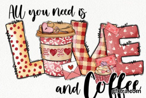 Coffee Valentine's Day PNG Bundle