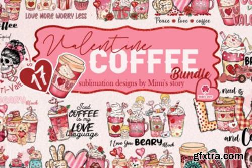 Coffee Valentine's Day PNG Bundle