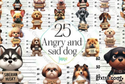 Angry and Sad Dog Sublimation Bundle