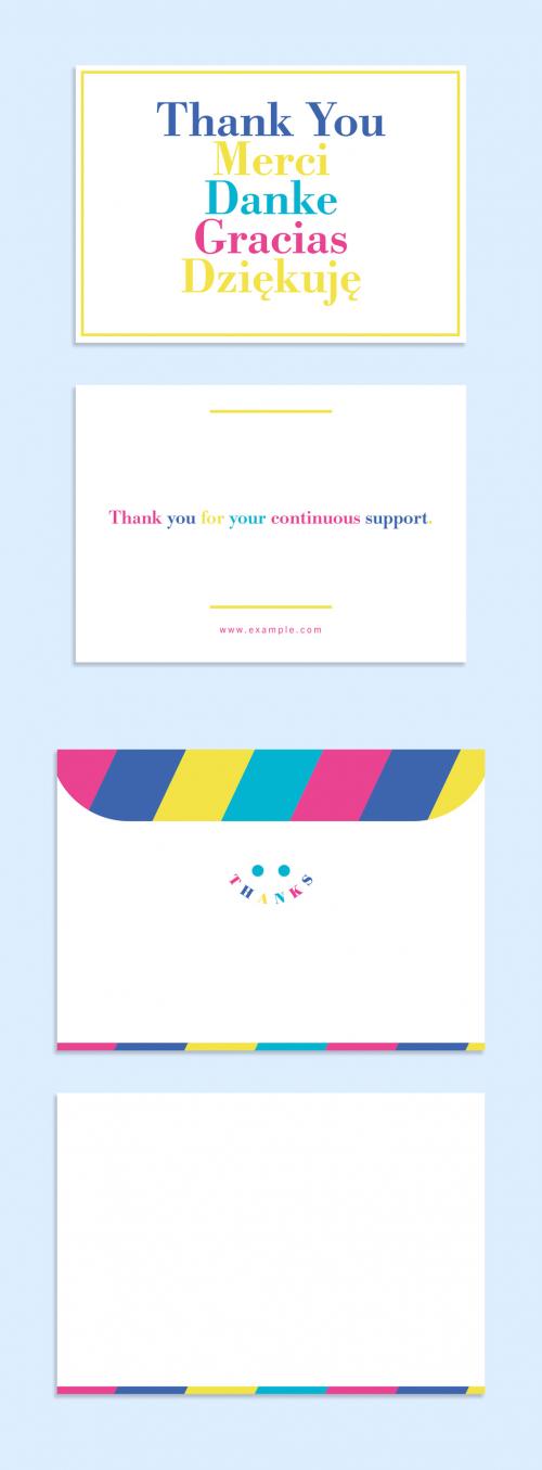 Cheerful Gratitude Card Layout - 394787521