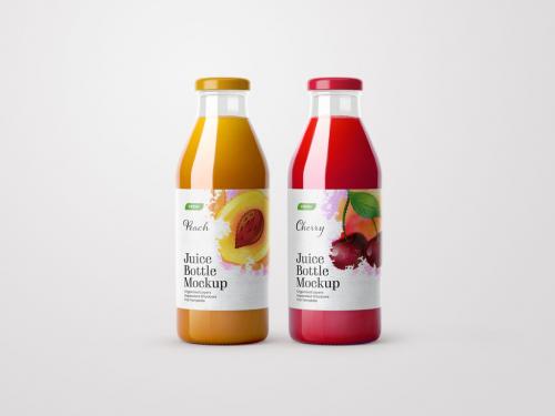 Glossy Juice Bottle Mockup - 394815750