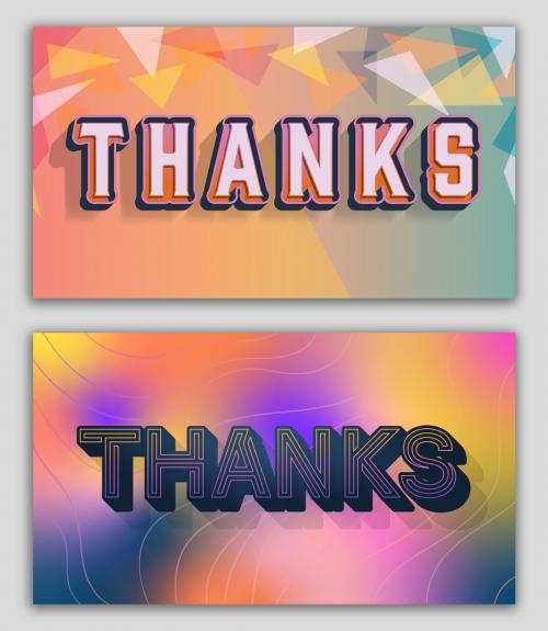 Thankful Text Effect with Colorful Abstract Background - 395086841