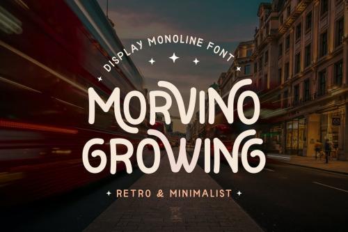 Morvino Growing - Retro Monoline font