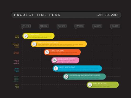 Gantt Project Production Timeline Graph Dark - 395090371