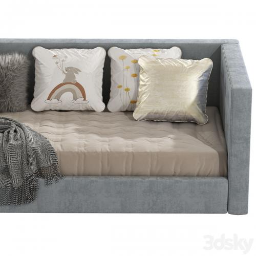 Cushy Upholstered Platform Corner Bed 2