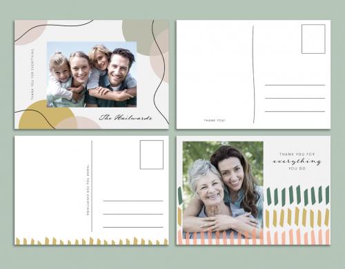 Organic Gratitude Postcard Layout - 395115515