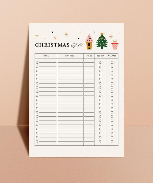 Christmas Gift List Planner Layout - 395354011