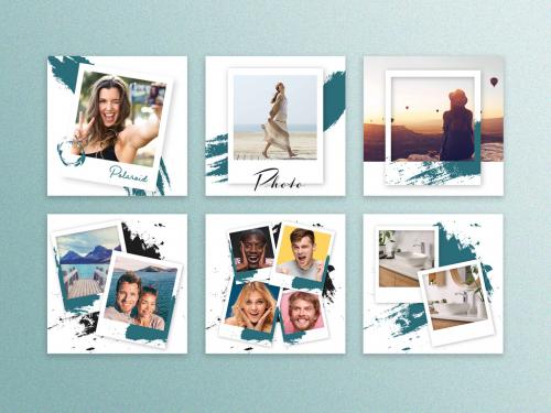 Social Media Layouts with Polaroid Photo Frames - 395397227