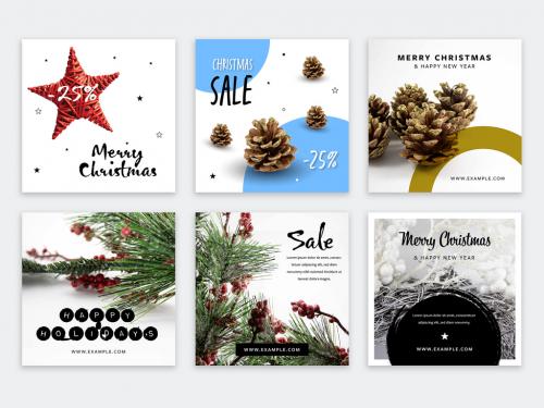 Set of Christmas Social Media Post Layouts - 395397587