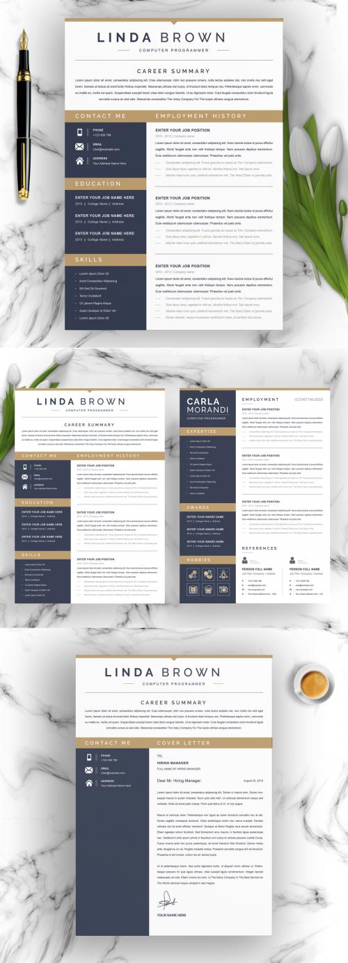 Black Sidebar Resume Layout - 395400968