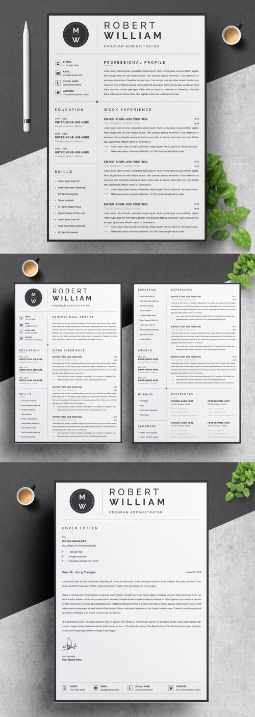 Resume Layout with Black Border - 395401127