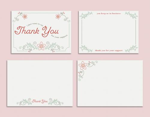 Floral Thank You Card Layout - 395420437