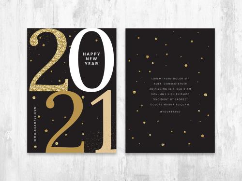 New Year's Eve Flyer Invitation Card Layout - 395423104