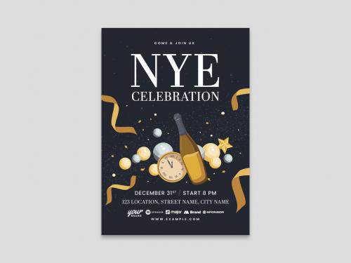 New Year's Eve Party Flyer Layout - 395423110