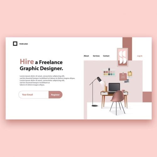 Freelance Designer Landing Page Template - 395813254