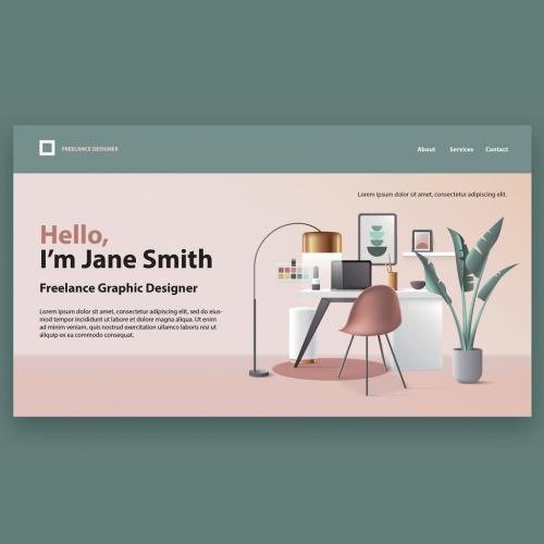 Freelance Graphic Designer Website Landing Page Template - 395813265