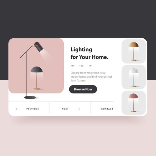 Lighting Decor User Interface Card Template - 395813307