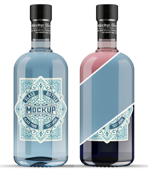 Glass Gin Bottle Mockup - 396397915