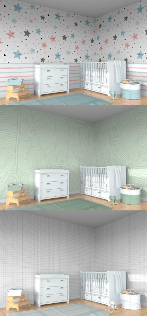 Wallpaper Mockup in the Nursery - 396406695