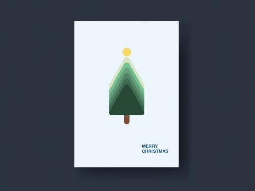 Retro Design Christmas Tree Card - 396423040