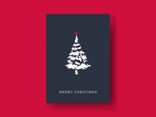 Vintage Christmas Tree Card - 396423056