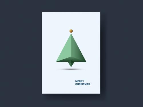 3D Modern Christmas Tree Card - 396423156