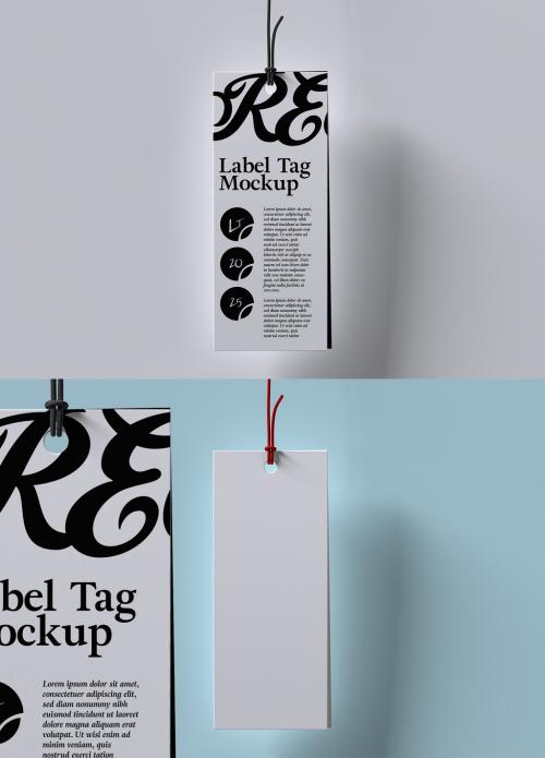 Rectangle Hanging Tag Clothing Label Mockup - 396618194