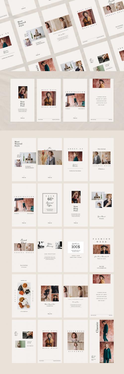 Minimalist Fashion Social Media Post Layouts - 396855484