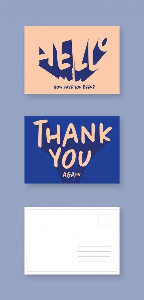 Text Effect Postcard Set - 396864963