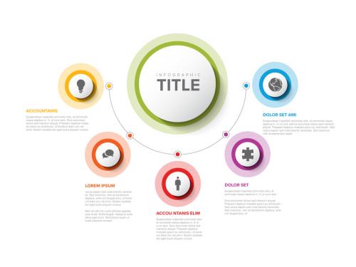 Simple Infographic with Five Circle Elements - 396883554