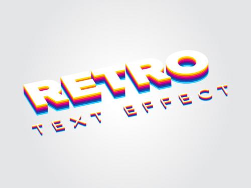 Retro Sporty Rainbow Text Style Effect - 396883583