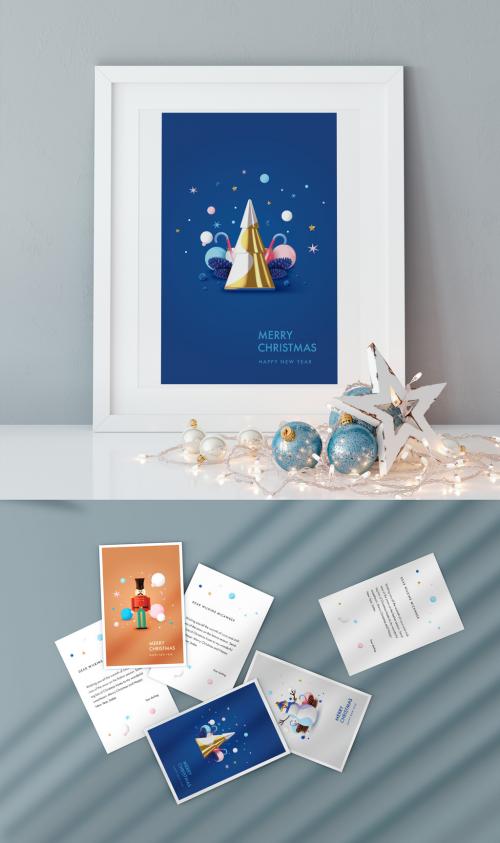 Christmas Greeting Postcard Layout - 396890827