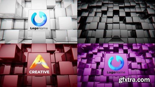 Videohive World of cubes Logo Reveal Bundle 50503766