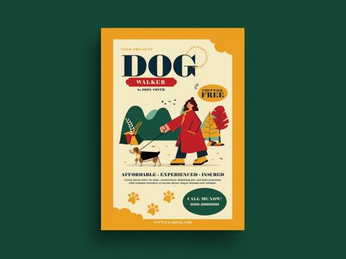 Dog Walker Flyer Layout - 397051412