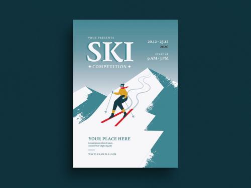 Ski Competition Flyer Layout - 397051444