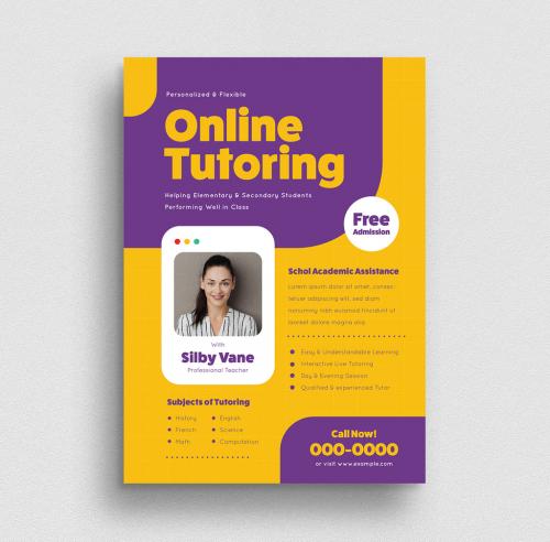 Online Tutor Flyer Layout - 397069037