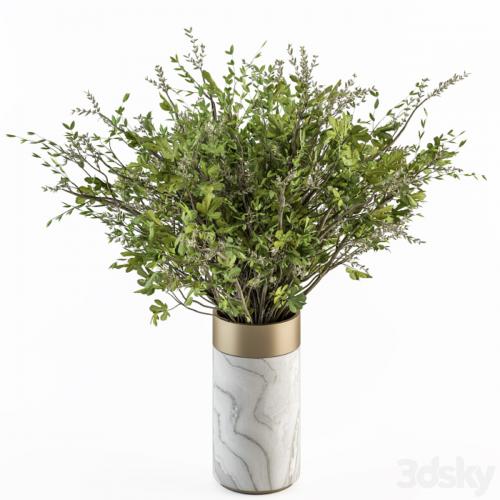 Bouquet - Green Branch in Stone vase 55