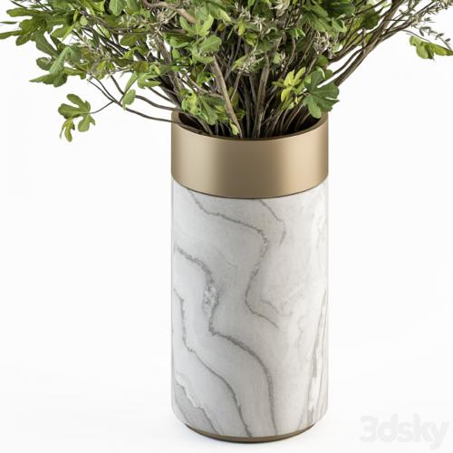 Bouquet - Green Branch in Stone vase 55