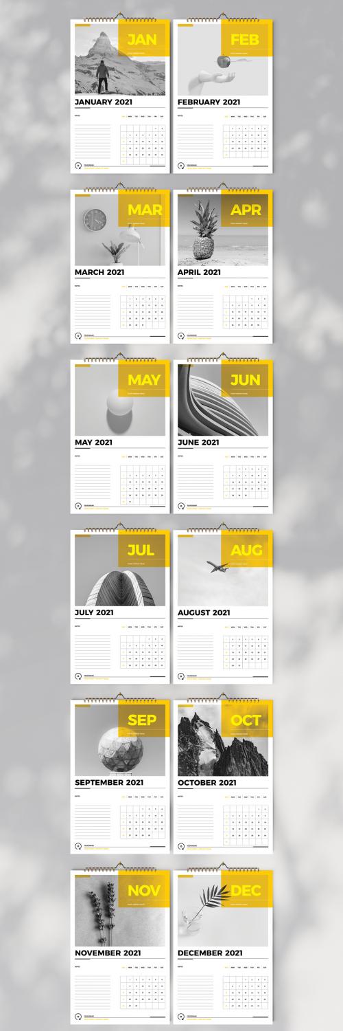 Business Wall Calendar 2021 Layout - 397072849