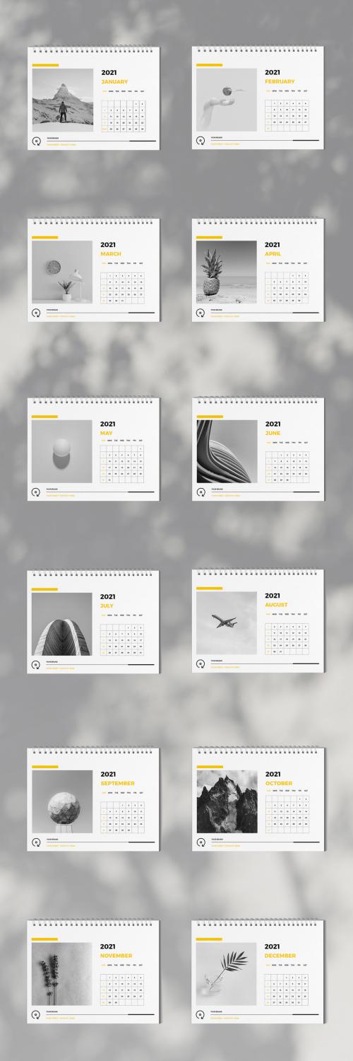 Minimal Desk Calendar 2021 Layout - 397072884
