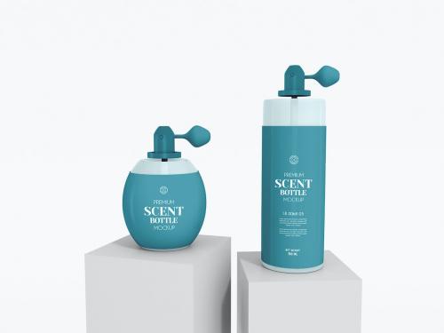 Luxury Perfume Bottle with Box Packaging Mockup Se